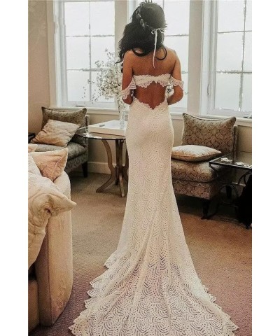 Women's Wedding Dresses for Bride V-Neck Lace Applique Boho Wedding Dress Long Beach Bridal Gown N-white $37.80 Dresses