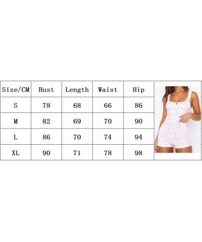 Sexy Women Square Neck Tank Romper Y2K Off Shoulder Tube Tops Bodycon Shorts Jumpsuit Playsuit Floral Blue $12.75 Rompers