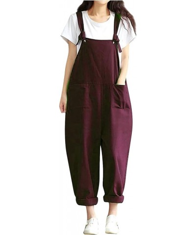 Women Long Casual Loose Bib Pants Overalls Baggy Rompers Jumpsuits with Pockets Color&10 $9.50 Overalls