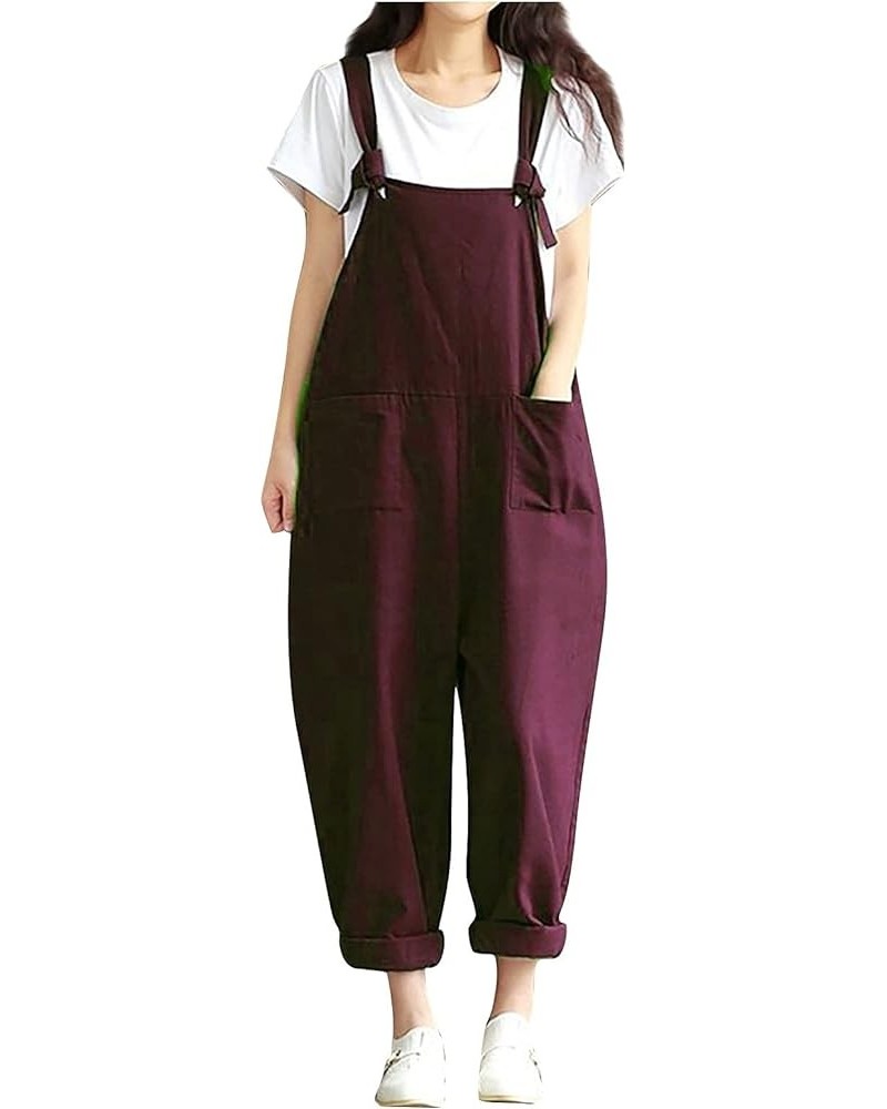 Women Long Casual Loose Bib Pants Overalls Baggy Rompers Jumpsuits with Pockets Color&10 $9.50 Overalls