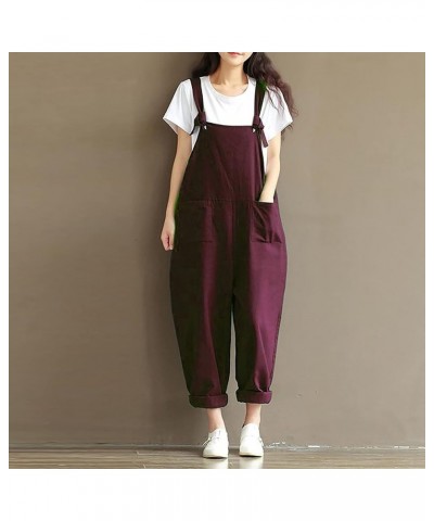 Women Long Casual Loose Bib Pants Overalls Baggy Rompers Jumpsuits with Pockets Color&10 $9.50 Overalls