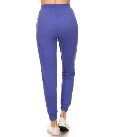 Women's Relaxed-fit Jogger Track Cuff Sweatpants with Pockets for Yoga, Workout Royal Blue $8.82 Pants