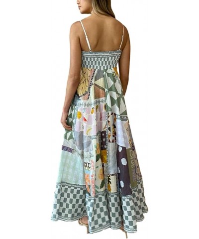 Women Y2k Graphic Midi Dress Cute A Line Graffiti Print Long Cami Dress Flowy Ruffle Sundress Vintage Clubwear B 33 Grey $12....