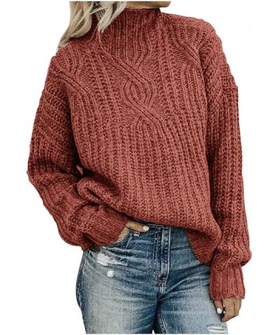 Women's Long Sleeve Turtleneck Sweaters Fashion Cable Knitted Pullover Oversized Loose Slouchy Fall Winter Warm Jumper Tops R...