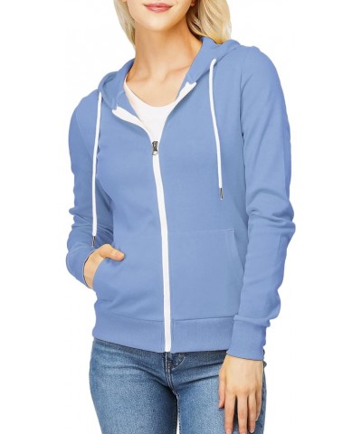 Women's Slim Fit Zip Up Hoodie Lightweight Long Sleeve Kangaroo Pocket Basic Casual wear Oscwohol030-cornflower $16.91 Hoodie...