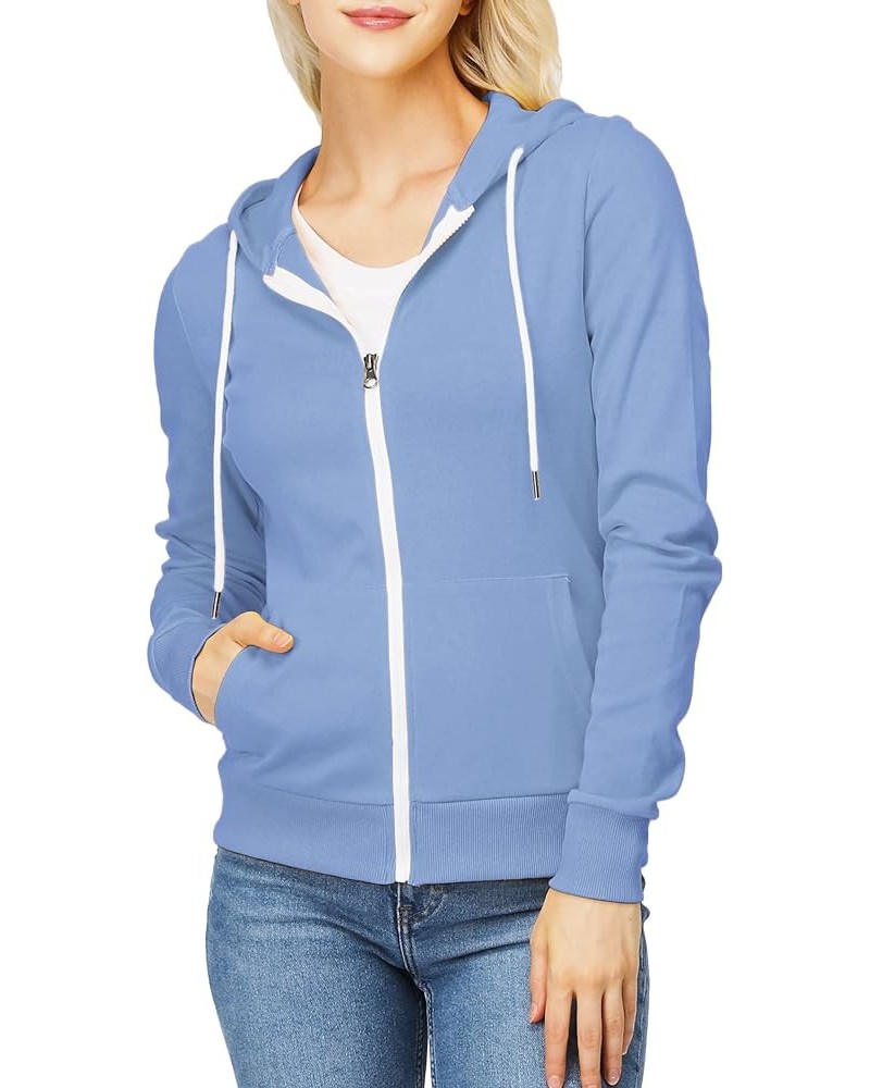 Women's Slim Fit Zip Up Hoodie Lightweight Long Sleeve Kangaroo Pocket Basic Casual wear Oscwohol030-cornflower $16.91 Hoodie...