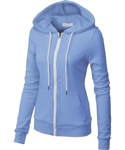 Women's Slim Fit Zip Up Hoodie Lightweight Long Sleeve Kangaroo Pocket Basic Casual wear Oscwohol030-cornflower $16.91 Hoodie...