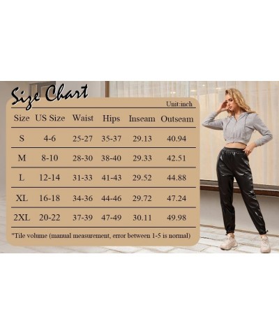 Leather Pants for Women Casual Elastic High Waist Tapered Leg Faux Leather Jogger Pants Trousers Black $18.48 Pants