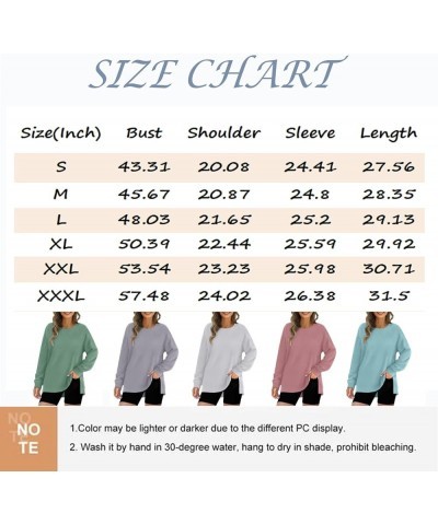 Plus Size Crewneck Tops for Women Long Sleeve Side Split Loose Casual Knit Pullover Sweater Blouse 04-pink $12.69 Activewear