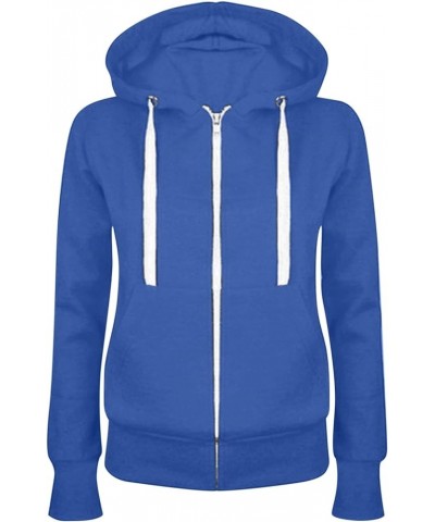 Zip Up Hoodies for Women 2023 Fall Fashion Plus Size Hooded Sweatshirt Zipper Lightweight Workout Athletic Jacket A2_blue $6....