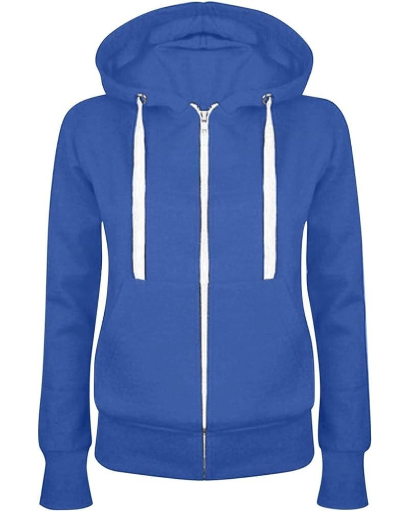 Zip Up Hoodies for Women 2023 Fall Fashion Plus Size Hooded Sweatshirt Zipper Lightweight Workout Athletic Jacket A2_blue $6....