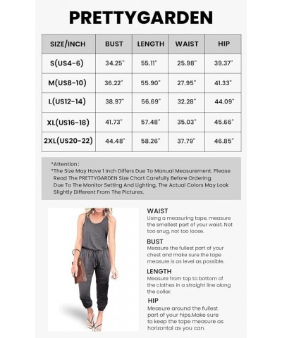 Women's Casual Tank Jumpsuits Sleeveless Drawstring Elastic Waist Loose Summer Romper Grey $20.21 Jumpsuits