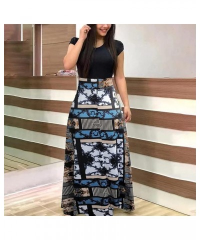 Dresses for Women 2024 Short/Long Sleeve Floral Maxi Long Dress Fashion Casual Summer Sun Boho Dresses D-gray $9.71 Others