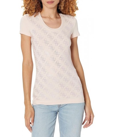 Women's Short Sleeve Crew Neck 4g Allover Tee Shirt Dolly Pink $30.09 T-Shirts