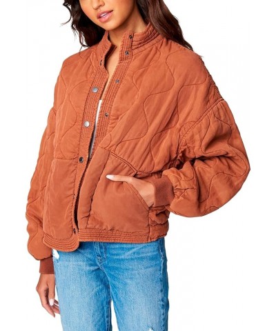 Womens Luxury Clothing Tencel Drop Shoulder Quilted Jacket Nutmeg $38.95 Jackets