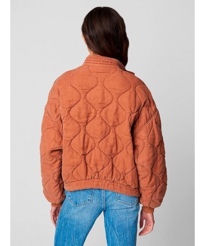 Womens Luxury Clothing Tencel Drop Shoulder Quilted Jacket Nutmeg $38.95 Jackets