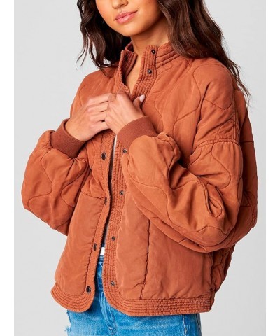 Womens Luxury Clothing Tencel Drop Shoulder Quilted Jacket Nutmeg $38.95 Jackets