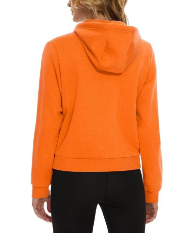 Women's Full Zip Hoodies Fleece Lined Sweatshirts Crop Tops Long Sleeve Jackets with Pockets Orange $21.83 Hoodies & Sweatshirts