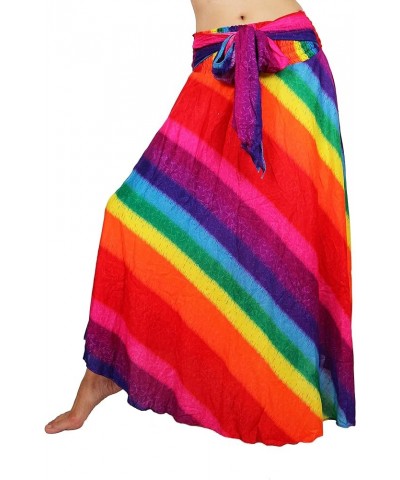 Women Long Bohemian Maxi Skirts Midi Dress US Size 0-16 Rainbow Pink $13.51 Skirts