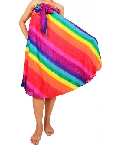 Women Long Bohemian Maxi Skirts Midi Dress US Size 0-16 Rainbow Pink $13.51 Skirts