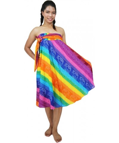 Women Long Bohemian Maxi Skirts Midi Dress US Size 0-16 Rainbow Pink $13.51 Skirts