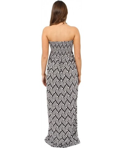 New Ladies Women Printed Long Maxi Dress Easy Bk&wh $8.47 Dresses