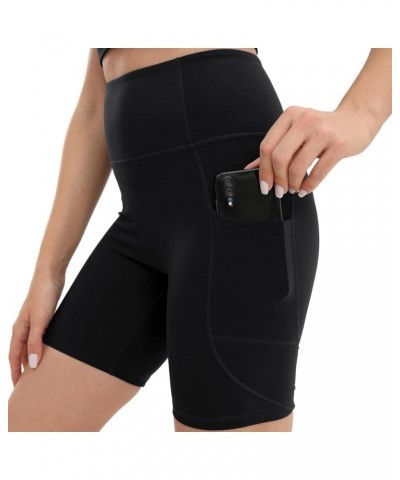 Women's 6" Biker Shorts High Waist Workout Yoga Running Volleyball Spandex Shorts with Pockets Black-6 $9.27 Activewear