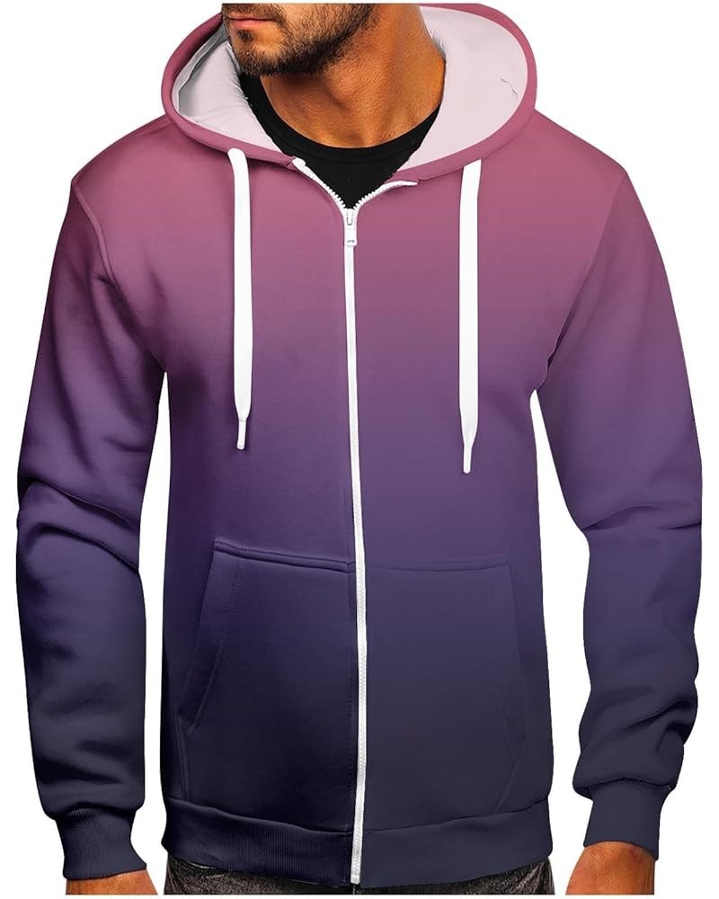 Mens Oversized Sweatshirt Hoodies Full Zip Pullover Casual Long Sleeve Slim Fit Athletic Jogging Sweatshirts 02-purple $9.51 ...