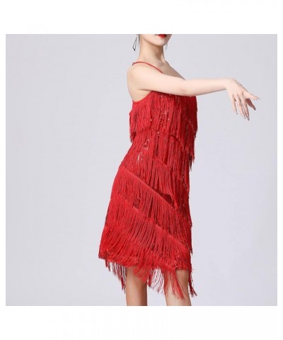 Tassel Party Dresses for Women 2023-Sparkly Sleeveless Mini Sequin Dress Sexy Glitter Wedding Club Party Dress A07_red $20.99...