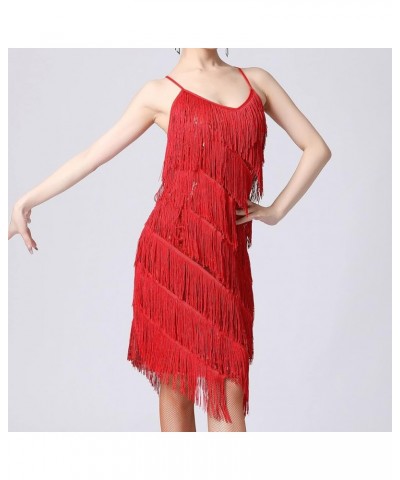 Tassel Party Dresses for Women 2023-Sparkly Sleeveless Mini Sequin Dress Sexy Glitter Wedding Club Party Dress A07_red $20.99...