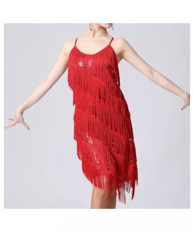 Tassel Party Dresses for Women 2023-Sparkly Sleeveless Mini Sequin Dress Sexy Glitter Wedding Club Party Dress A07_red $20.99...