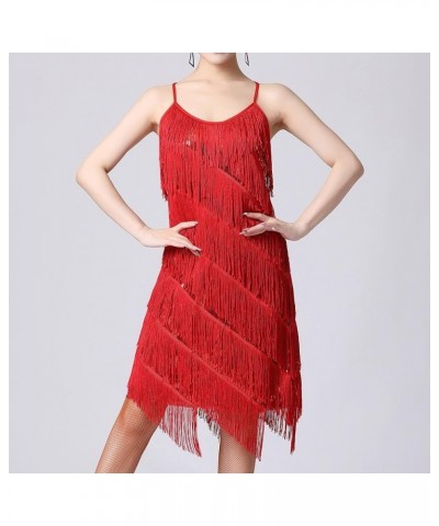 Tassel Party Dresses for Women 2023-Sparkly Sleeveless Mini Sequin Dress Sexy Glitter Wedding Club Party Dress A07_red $20.99...