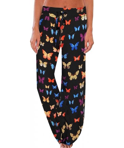 Women's Comfy Pajama Pants Casual Lounge Pant Wide Leg Palazzo Stretch Drawstring Bottoms 16 Butterfly $12.09 Sleep & Lounge