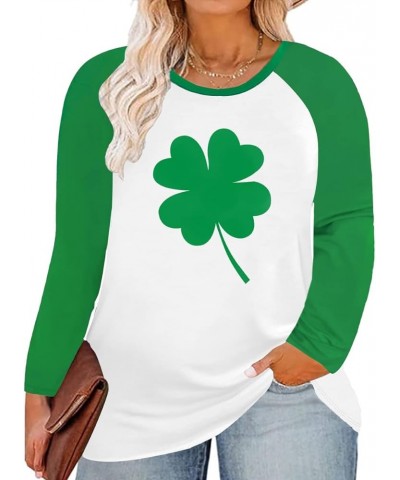 Plus Size Tops for Women Long Sleeve Casual Ragal Shirts Henley Fall Blouse XL-5XL A13e-four Leaf Clover 2 $12.00 Tops