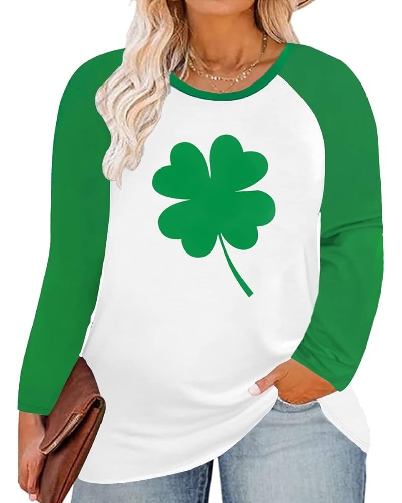 Plus Size Tops for Women Long Sleeve Casual Ragal Shirts Henley Fall Blouse XL-5XL A13e-four Leaf Clover 2 $12.00 Tops