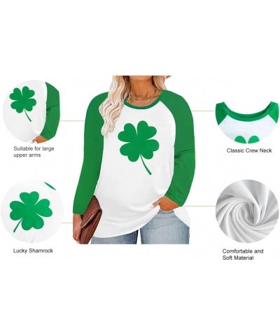 Plus Size Tops for Women Long Sleeve Casual Ragal Shirts Henley Fall Blouse XL-5XL A13e-four Leaf Clover 2 $12.00 Tops