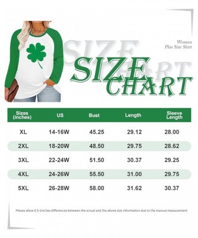 Plus Size Tops for Women Long Sleeve Casual Ragal Shirts Henley Fall Blouse XL-5XL A13e-four Leaf Clover 2 $12.00 Tops