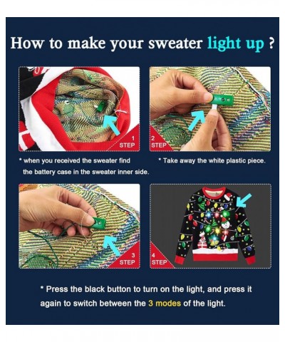 Women LED Light Up Ugly Christmas Sweater Snowflake Reindeer Xmas Sweater Built-in Light Bulbs Knitted Pullover Reindeer $18....