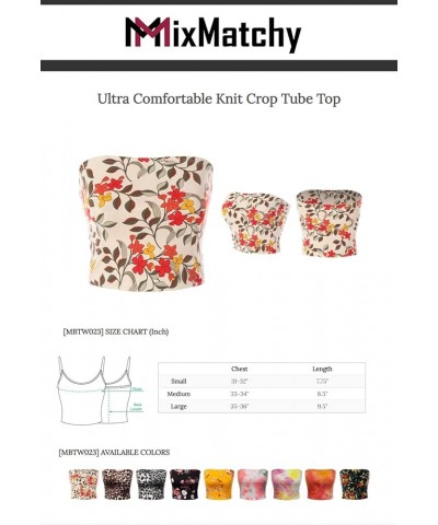 Women's Casual Strapless Basic Sexy Tube Top C Flower Ivory $11.30 Tanks