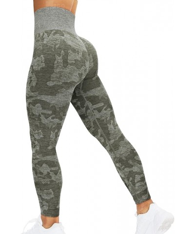 Women Seamless Leggings Smile Contour High Waist Workout Gym Yoga Pants 7 Khaki Green $13.00 Leggings