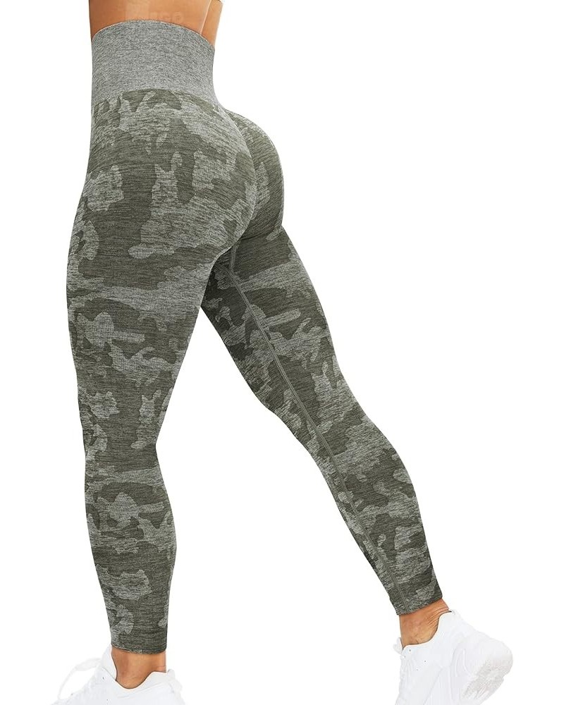 Women Seamless Leggings Smile Contour High Waist Workout Gym Yoga Pants 7 Khaki Green $13.00 Leggings