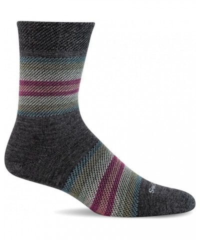 Women's Herringbone Tweed Crew Sock Blanket Twill Charcoal $10.97 Activewear