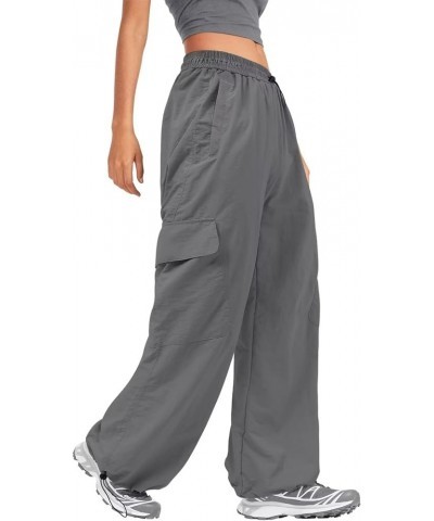 Parachute Pants for Women Cargo Pants Womens Baggy Low Waist Y2K Pants with Pockets Relaxed Jogger Grey-2 $15.05 Pants