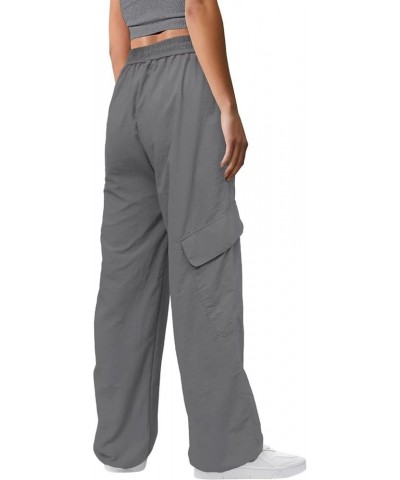 Parachute Pants for Women Cargo Pants Womens Baggy Low Waist Y2K Pants with Pockets Relaxed Jogger Grey-2 $15.05 Pants