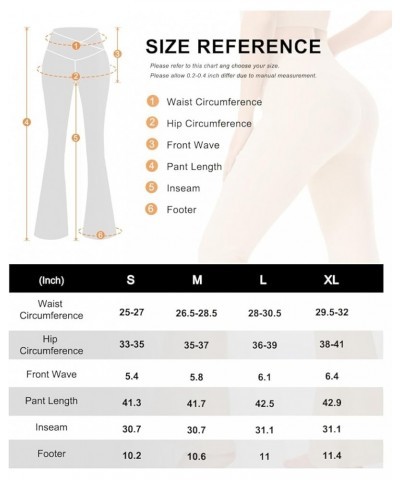 Crossover Flare Leggings for Women,High Waisted Bootcut Yoga Pants Workout Bell Bottom Leggings Large 08 Beige $12.95 Leggings