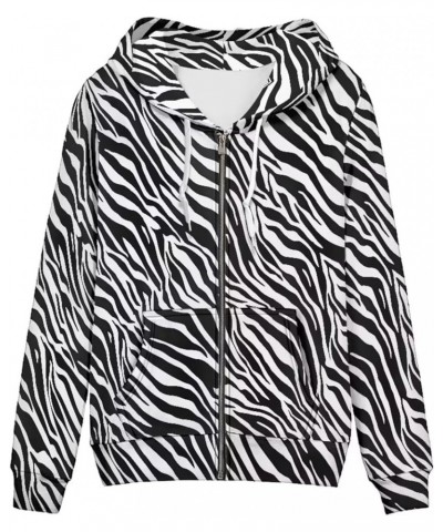 Women's Hoodies Long Sleeves Sweatshirts with Pockets Drawstring Fall Coat Loose Fit Zebra $13.44 Hoodies & Sweatshirts