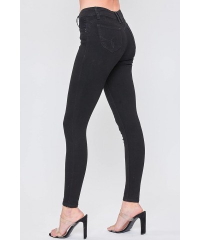 Women's Juniors Mid-Rise Wannabettabutt Recycled Fibers Skinny Jeans Black $17.82 Jeans