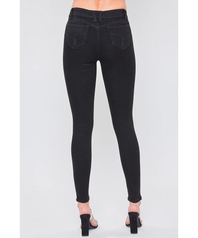 Women's Juniors Mid-Rise Wannabettabutt Recycled Fibers Skinny Jeans Black $17.82 Jeans