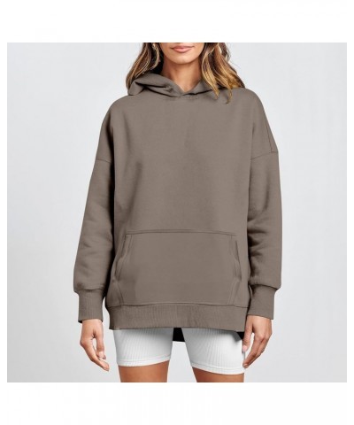 Hoodies for Women Oversized Hooded Sweatshirt Long Sleeve Loose Fit Pullover Drawstring Plus Size Tops with Pockets C-light B...