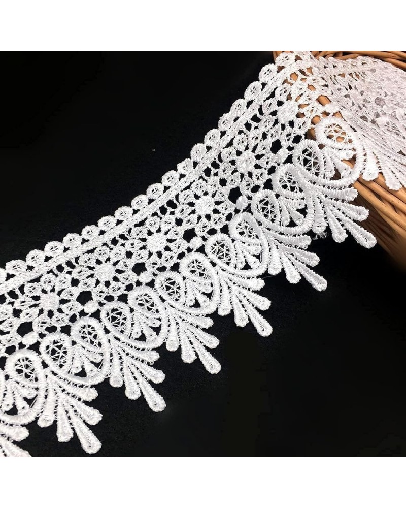 5 Yard Floral Lace Edge Trim 9cm Wide Ribbon Edging Trimmings Wedding Dress Embellishment Gift Party Decoration Applique DIY ...